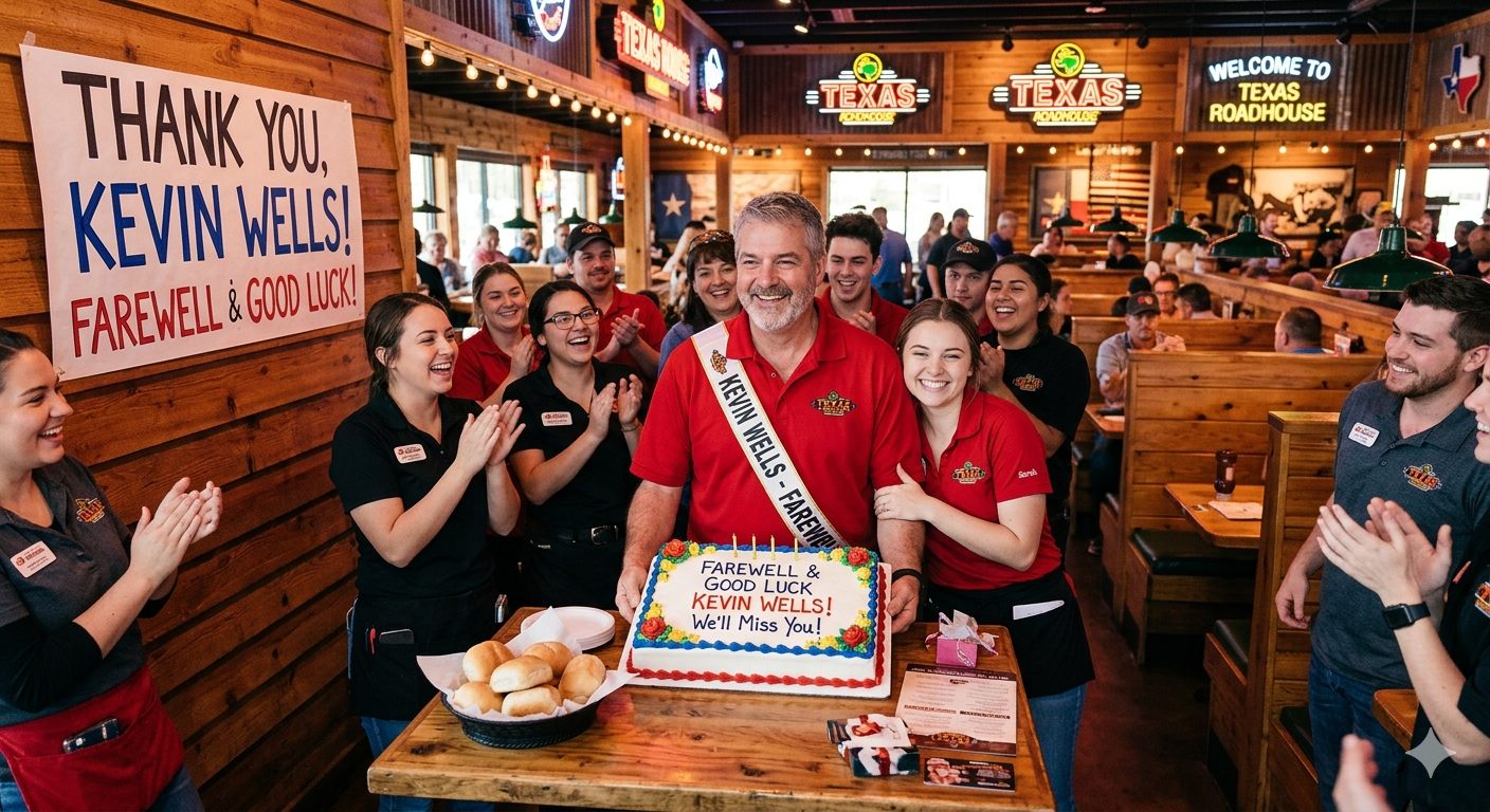 Texas roadhouse employee kevin wells farewell