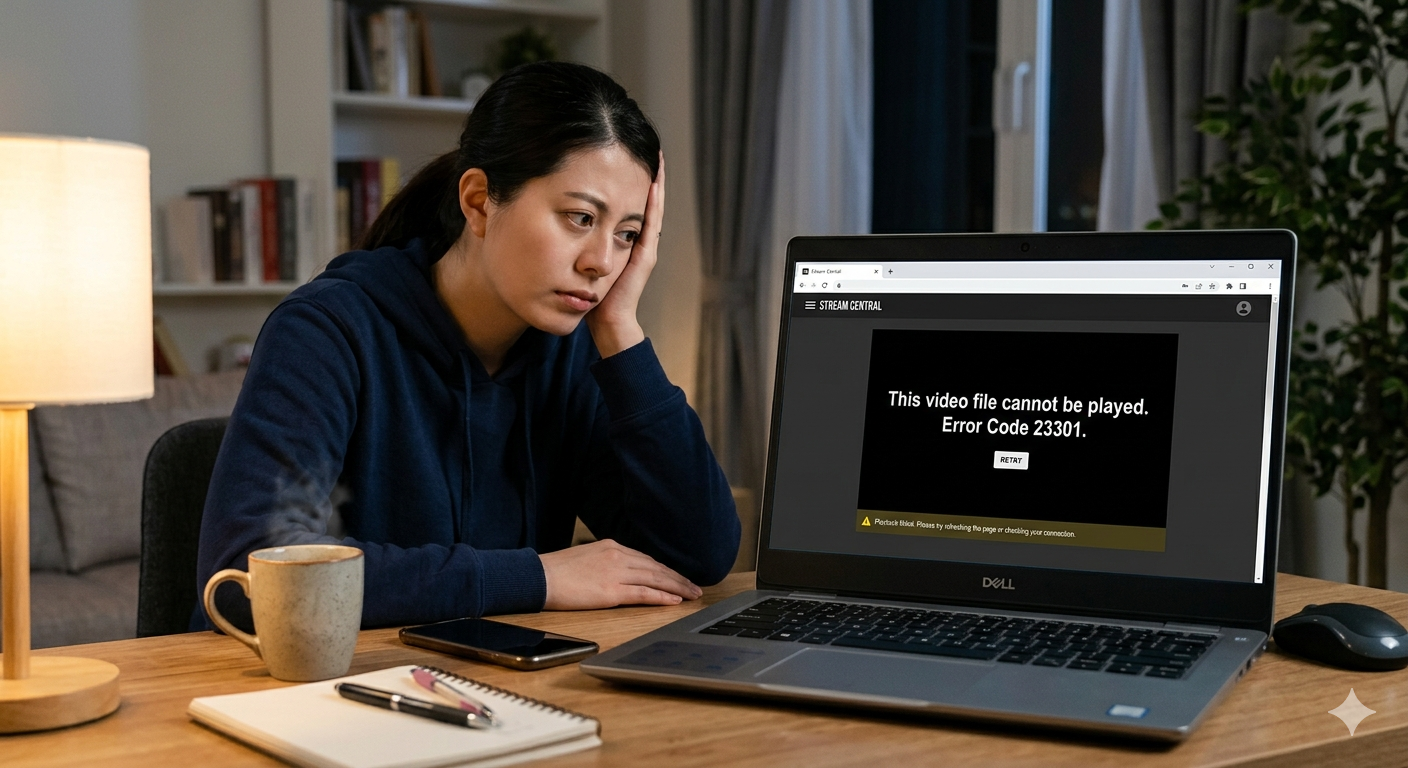 This video file cannot be played error code 23301