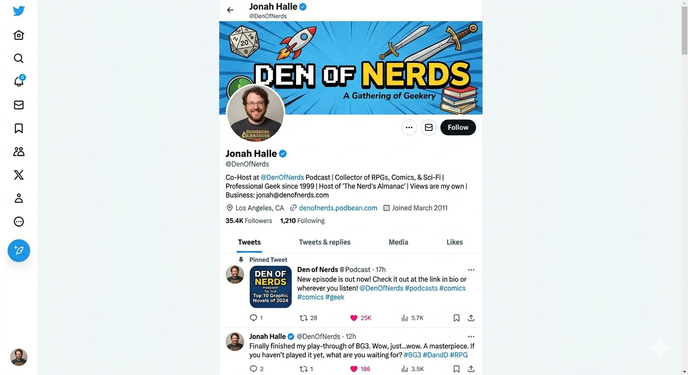 Jonah halle den of nerds twitter